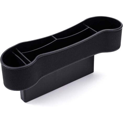 Boîte Rangement Siège Écart Voiture Universal boîte Rangement Voiture Cuir PU Porte-gobelet Organiseur Noir (1/4)