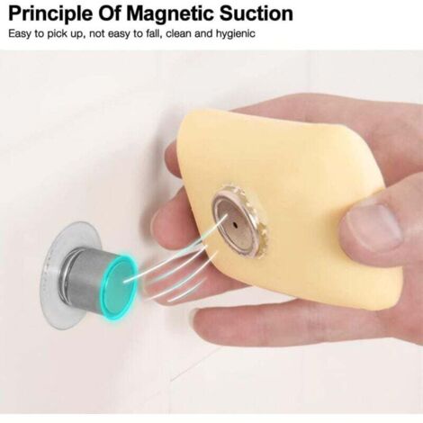 Porte Savon Aimanté - Distributeur Mural Original En Bamboo Naturel