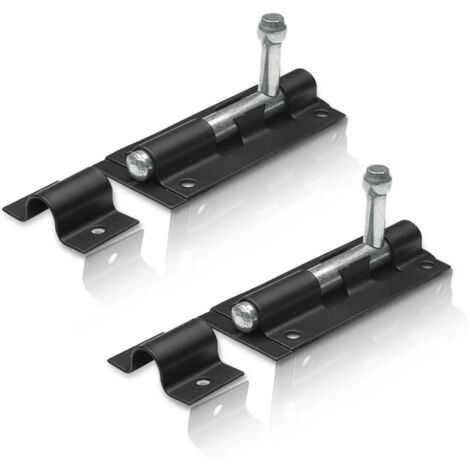 [JAMAIS UTILISÉ]INHHUB Lot de 2 pênes pour tour noire de 100 mm, serrure de porte avec pêne pour une utilisation intérieure et extérieure comme serrure pour portes de hangar, garages ou portails -INHH