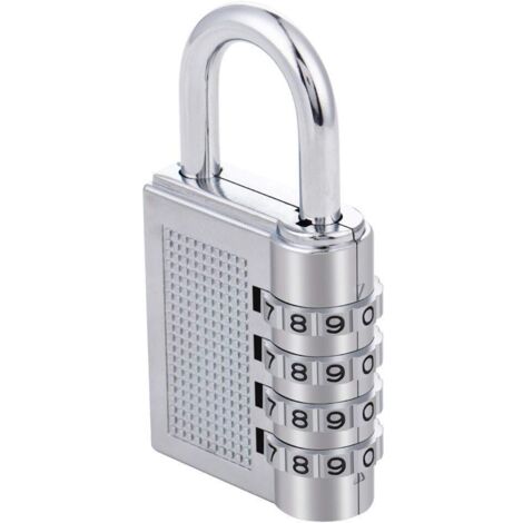 Cadenas à combinaison en forme de sac à main à 4 chiffres, finition peinte (argent)-INHHUB (1/5)