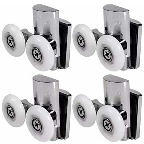[JAMAIS UTILISÉ]Roulettes de porte de douche de 23 mm pour le haut ou le bas, adaptées aux portes coulissantes en verre des cabines de salle de bains.-INHHUB (1/5)