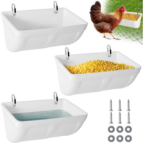 [JAMAIS UTILISÉ]Mangeoire pour poulets Abreuvoir suspendu pour clôture de volaille sans gaspillage Seau pour conteneur d'alimentation et d'eau pour poules, canards,moutons, porcelets, fournitures pour (1/4)