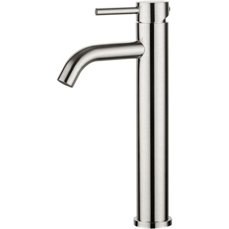 [JAMAIS UTILISÉ]Robinet de Lavabo, Robinet Mitigeur Lavabo Haut de Salle de Bains avec Bec Haut, Mitigeur avec Raccordement Eau Froide/Chaud, Gris