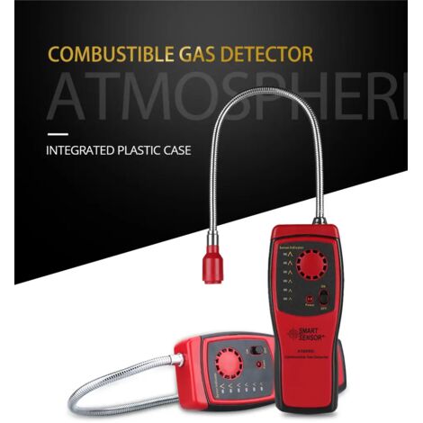 Analyseur de Gaz Combustible, Détecteur de Fuite de Gaz Naturel, Testeur avec Alarme Sonore et Lumière AS8800L (1/4)