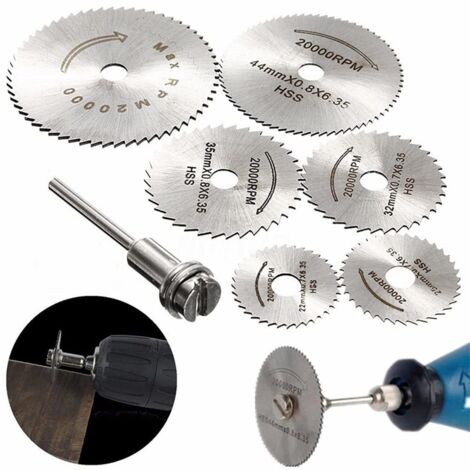 6 Pièces Disques De Coupe Pour Outil Rotatif, HSS Lames De Perceuse à Disque, Mini Lames De Scie En Acier Rapide Circulaire, Pour La Coupe Du Bois