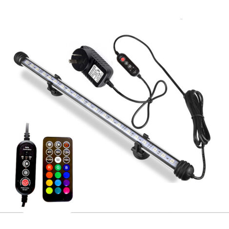 Lumière d'Aquarium LED Coloré de Réservoir de Poissons Submersible Lampe Tube Etanche Aquarium RGB Couleur Lumière Submersible d'Aquariophilie Éclairages ( 38cm)