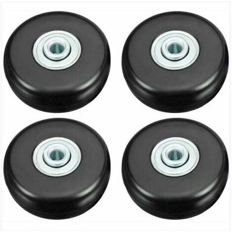 [JAMAIS UTILISÉ]INHHUB Roues de valise, roulettes de réparation de bagages robustes de 50 mm Roues pivotantes de rechange universelles silencieuses en caoutchouc Lot de 4 roulettes de rechange pour va (1/5)