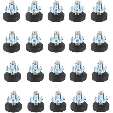 Dpzo – Lot de 20 pieds de meuble réglables – Avec vis de réglage M6 – Socle ajustable pour tables et armoires – Matériau PP antidérapant