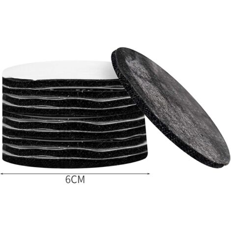 Autocollants Double Face, Ruban Mousse Adhésif Puissant, 12 Pièces de 6cm pour Montage (Noir) (1/4)