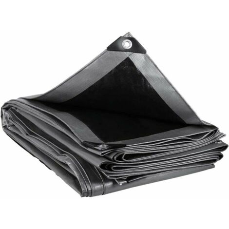 Bâche de protection PE 3x6m 280g/m² – Imperméable et indéchirable – Œillets pour fixation – Pour mobilier, bois, piscine, voiture – Gris