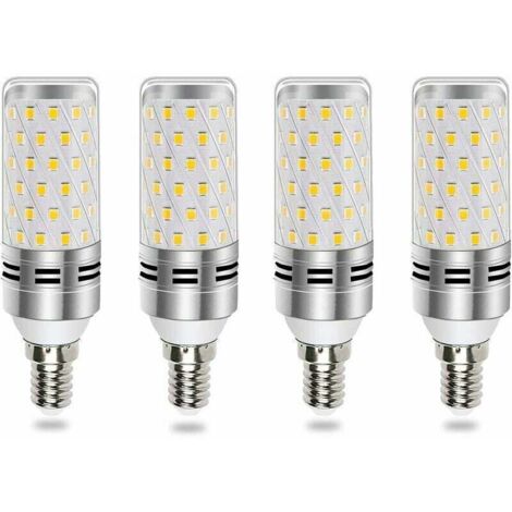 Ampoule E14 LED 16W blanc froid - Équivalent à une ampoule halogène de 100W à 120W, émettant 1600LM avec une lumière à 360°, adaptée aux lustres, appliques et lampes de chevet, lot de 4, non-dimmable.