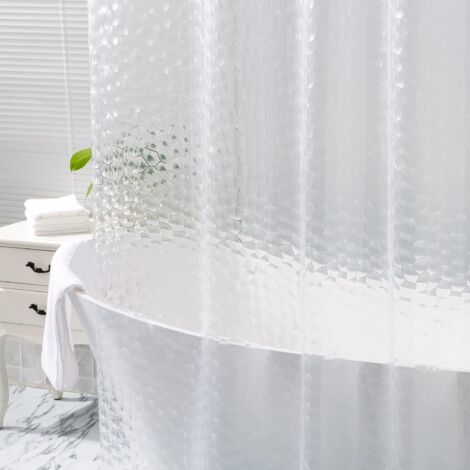 [JAMAIS UTILISÉ]Rideau de Douche 180x200 cm avec Aimant en Bas, Rideau Salle de Bain Semi-Transparent Imperméable Anti-moisissure avec Motif 3D (1/5)