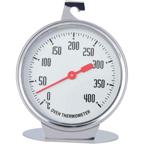 Thermomètre de four, 0  400℃ Thermomètre de four en acier inoxydable Thermomètre de four multifonction Jauge de température des aliments de cuisine pour la cuisson au barbecue et la cuisson
