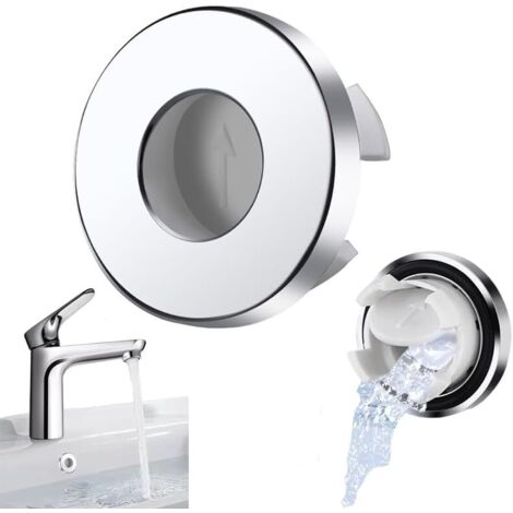 [JAMAIS UTILISÉ]Lot de 2 Débordement D'Évier Couvercle Garniture de lavabo pour lavabo Couvercle de trop-plein Insert en laiton dans le trou Bouchons ronds Chrome pour Bain, Cuisine, Évier (1/5)
