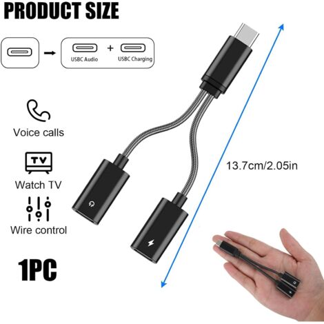 Adaptateur Double USB-C : Charge Et Casque En Même Temps - Compatible Samsung Galaxy, Pixel, Xiaomi