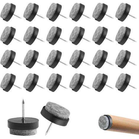 [JAMAIS UTILISÉ]50 PCS Patins en Feutre à Clouer - Ø 22 mm (Noir) - Patins de Meubles Professionnels/Patins de Chaise Feutre à Clouer pour Protéger Les Tables et Les Chaises (1/5)
