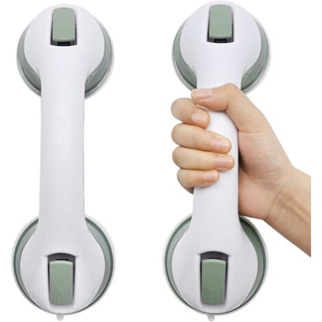 2x Poignées de Douche à Ventouse - en Plastique - Sans Perçage - Poignée de Baignoire Murale, Barres d'appui de Salle de Bain Antidérapante, Poignée de Sécurité Portable pour Enfants Personnes âgées
