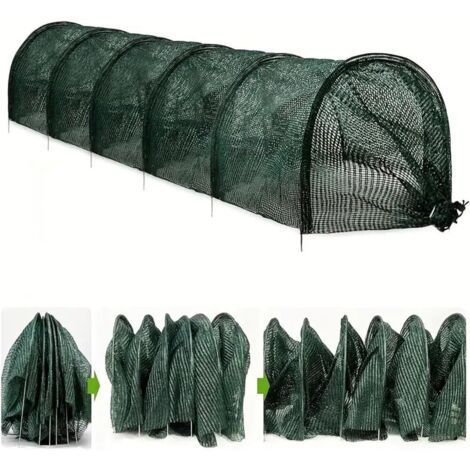 Tunnel de Croissance Pliable, Réutilisable Réseau des plantes de serre Tunnel pour Couvrir Les Jardin, Légumes und Tomate, Contre Les parasites et Les Oiseaux, Vert 3m
