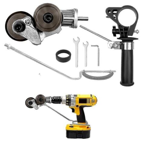 [JAMAIS UTILISÉ]Cisaille à tôle électrique universel pour visseuse sans fil, grignoteuse de tôle de perceuse à main, fixation pour couper le fer, la tôle blanche, l'acier, le cuivre, l'aluminium
