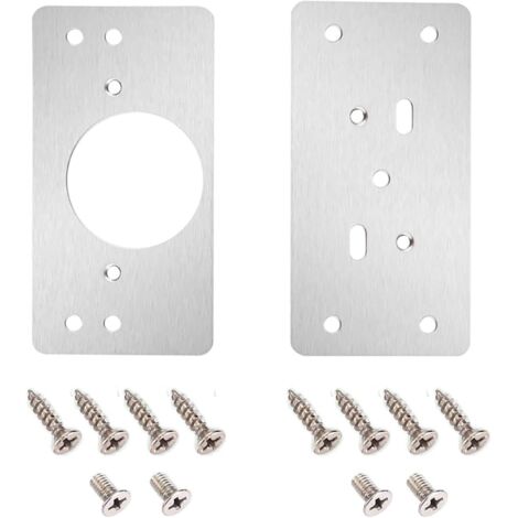 [JAMAIS UTILISÉ]Plaque de Réparation de Charnière D'armoire avec Trou, 2 Pièces Supports de Réparation Plaques Installation Facile avec 12 Vis, Kit De Réparation De Charnière pour Bois, Meubles, Étagè