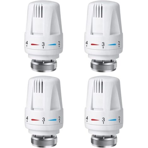Tête de thermostat Thermostat 4 pièces M 30 x 1,5 Tête de rechange pour vanne de radiateur avec réglage antigel (1/5)