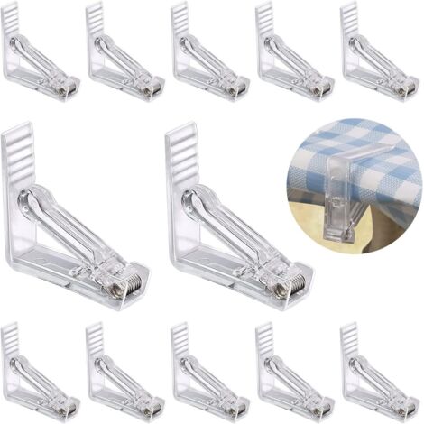 12 Pièces Clips Nappe en Plastique à Ressort, Pinces Ajustables pour Nappes de Jardin et Événements (1/4)
