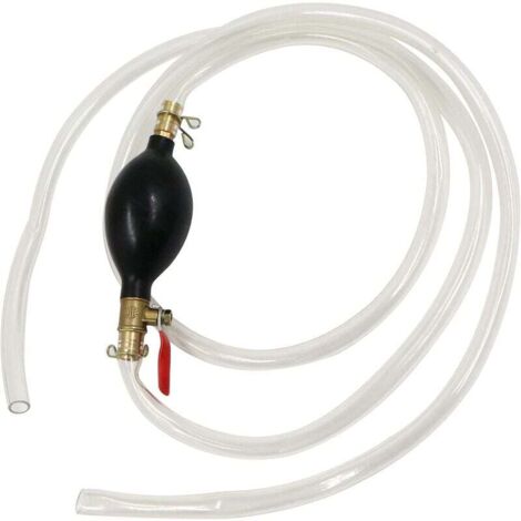 Pompe manuelle de transfert de carburant 2m – Tuyau d'aspiration en plastique élastique – Pour essence, diesel, huile et eau