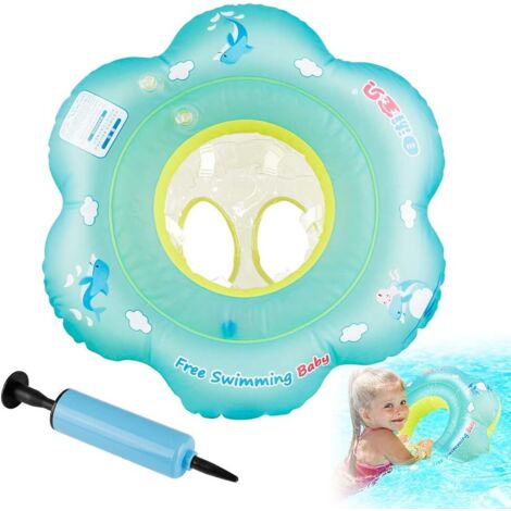 Siège de Piscine Bébé, Bouée Flottante pour Enfants de 6 à 18 Mois, Flotteur Gonflable (Vert-S) (1/4)