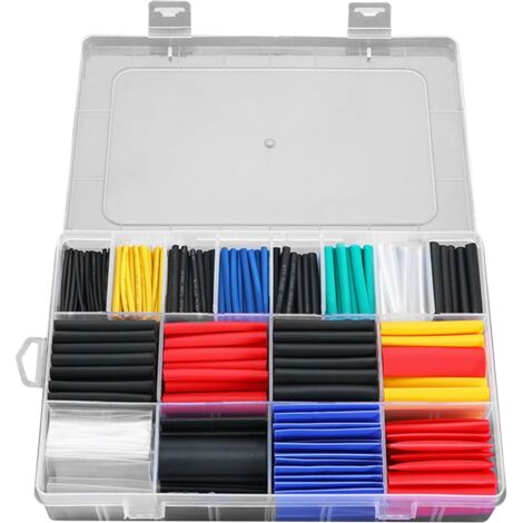 580 Pièces Gaine Thermorétractable Jeu De Gaines Thermorétractables 2:1 Electrique Assortiment De Tube d'Isolation Avec Boîte Pour Câble, Ensemble d'Outils De Bricolage (16 Tailles De Couleurs) (1/5)