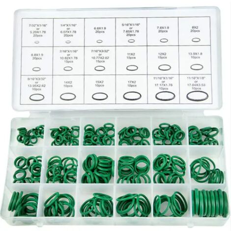 Assortiment de 270 joints toriques HNBR – Résistance thermique -45°C à 165°C – 18 tailles pour climatisation automobile – Boîtier plastique (1/4)