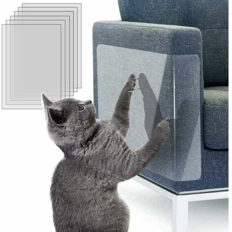 Protecteur de Rayure de Chat,  Protecteurs Anti-Griffes Autocollantes, Protection Anti-Griffures Protection canape Chat, Protections Anti-Rayures pour Meubles Canapé Table Porte  6 Pièces
