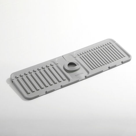 [JAMAIS UTILISÉ]Tapis d'évier de cuisine gris, protecteur d'évier pliable, tapis de drainage en silicone adapté aux comptoirs de cuisine et de salle de bain, imperméable et résistant aux éclaboussures (1/4)