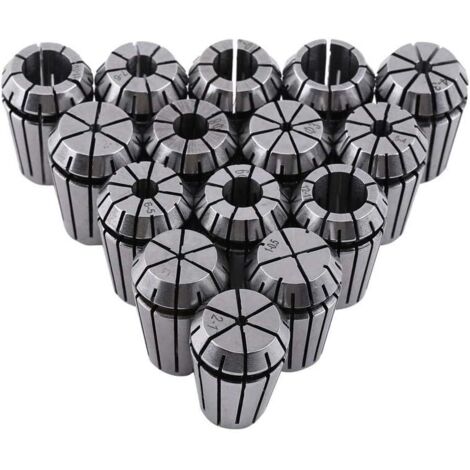 15pcs ER20 Collet Chuck Set Spring Collet en acier pour CNC machine de gravure et outil de tour de fraisage 1-13mm (1/4)