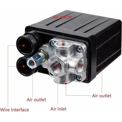 Vanne De Commande De Pressostat De Compresseur D'air 0-180 PSI Connecteur Rapide 3 En 1 Pour Contrôle A | Leroy Merlin