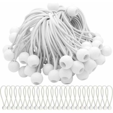[JAMAIS UTILISÉ]Lot de 75 Cordons Élastiques avec Boules Sandow - Idéal pour Attacher Chapiteaux, Tentes, Bannières et Bâches -INHHUB