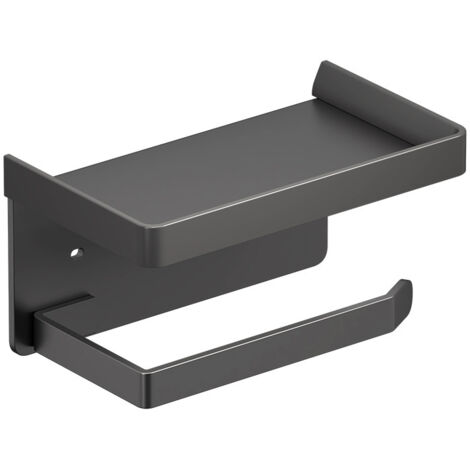 Support Papier Toilette Mural, Porte Papier Toilette, Espace Aluminium Porte Rouleau Toilette, Installation avec Vis Ou Auto-adhésif, Derouleur Papier Toilette Murale, Porte Papier WC (1/4)