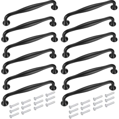Boutons et poignées de meubles,12 Pièces Poignées de Cuisine 128 mm, Poignées de Porte de Placard, Boutons Poignées Armoire, Poignées en Alliage Aluminium avec Vis (1/5)