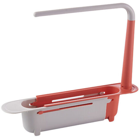 Kitchen Supplies Support télescopique pour évier coulissant multifonctions (rouge)