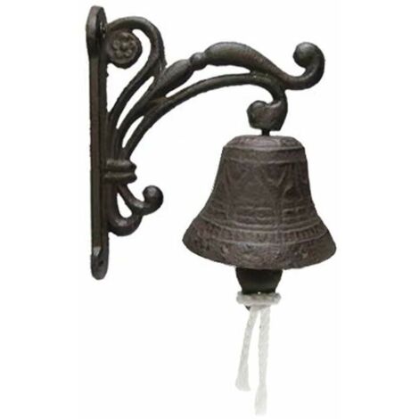 INHHUB Cloche Porte D'entrée Cloche Décorée pour Porte Maison De Campagne Cloche Murale en Fonte Antique Floral Sonnette De Porte (1/3)
