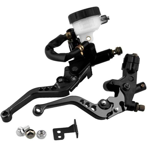 7/8 "Leviers D'Embrayage De Frein De Moto Ensemble De Reservoir De Maitre-Cylindre Universel Reglable, Noir (1/5)