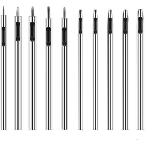 Perforateur Cuir 10 Pièces Emporte Pièce à Frapper Pointeau a Frapper Emporte Piece Cuir Papier Joint Moteur Creux Trou Poinçon Creux en Acier Rond Set Poinçon Creux En Cuir,argent,