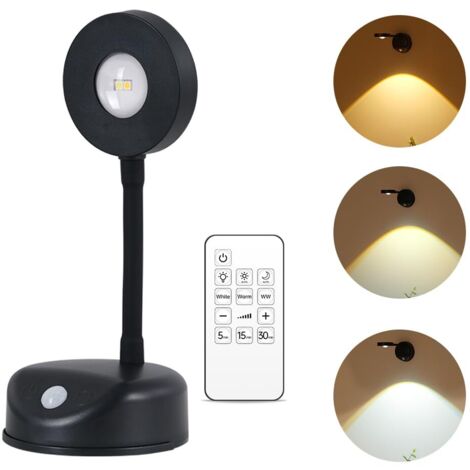 Lampe Murale Sans Fil avec Télécommande, Applique Murale Sans Fil avec 3 Modes d'Éclairage, Eclairage Tableau Rechargeable USB, Lampe Tableau LED pour Placard, Tableau, Miroir, Armoire, Noir (1/4)