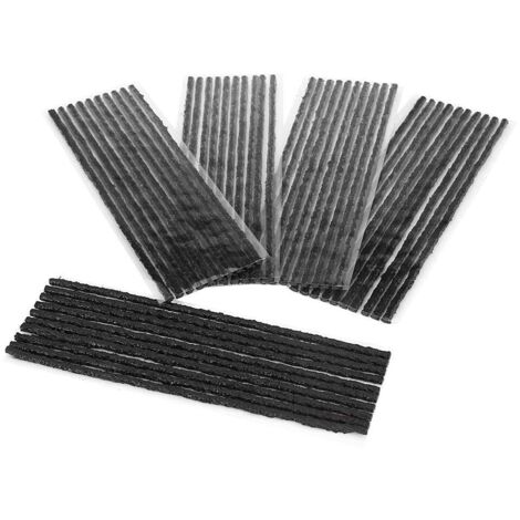 50 pièces Cordes de Réparation de Pneu, Bandes en Caoutchouc pour Réparation de Pneus Tubeless (1/4)