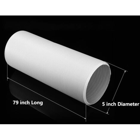 Tuyau De Ventilation PVC Flexible 100 Mm - 2,5 M Avec 2 Colliers Inox, Idéal Climatiseur Mobile Et Extraction