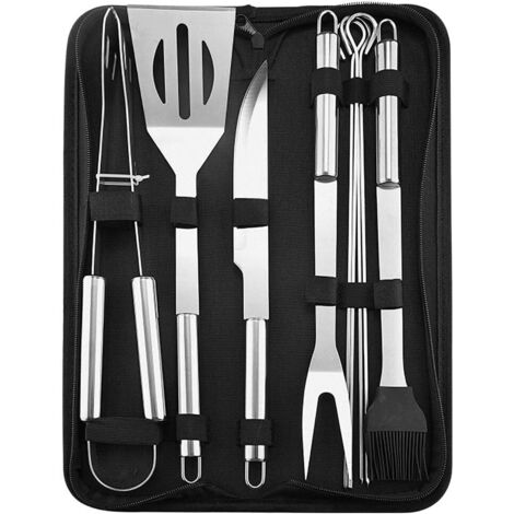 9 PCS Barbecue Outils Ensemble Grillades Accessoires en Acier Inoxydable Barbecue Outil Kit Grill Ustensile pour Hommes Femmes Papa (1/4)