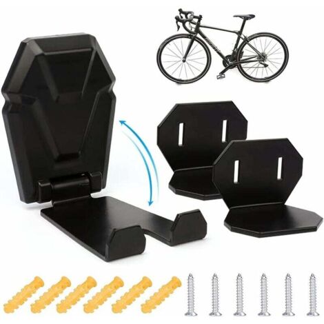 Support Porte de Velo Mural peut Pliable, Accroche Velo Mural Garage, Support Mural Robuste pour VTT, GU.B/bon Vélo de Route, E-bike, 1x Support Mural Pour Pédale + 2x Support de Fixation