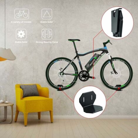 Support Mural Pour Vélo - Crochet De Rangement Garage - Pour VTT / Vélo De Route (noir)