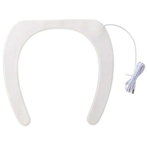 Couverture de Siège de Toilette en Mousse à Mémoire, Lavable et Chauffant (Blanc) (1/4)
