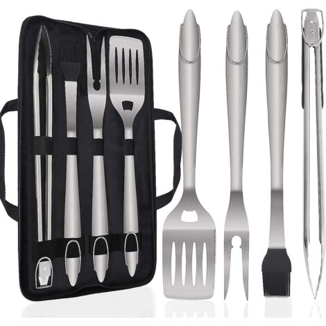 5PCS Outils de Barbecue en Acier Inoxydable, Accessoires Premium, Kit Portable pour Anniversaire et Noël (1/4)