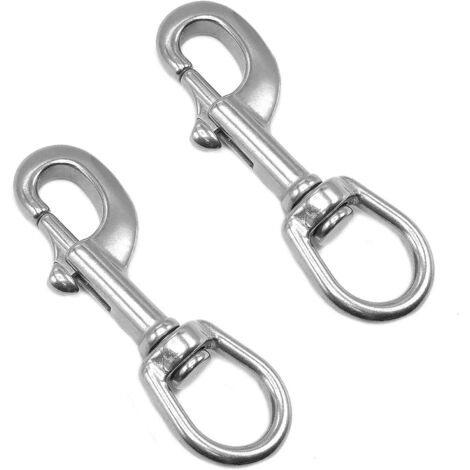 2 Pcs Boulon à Oeil en Acier Inoxydable 316, Mousqueton de Qualité Marine, Pour Plongée, Animaux et Porte-Clés (3,6 Pouces)